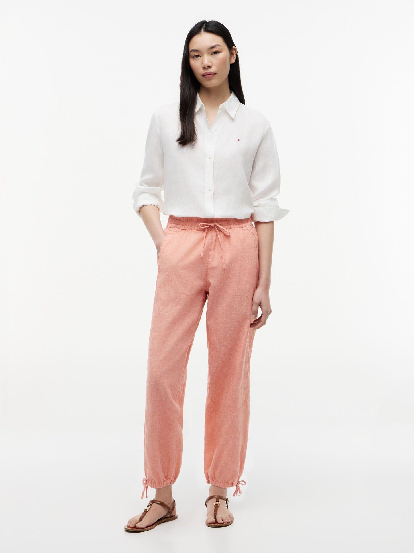 Tommy Hilfiger Linen-Cotton Blend Pull-On Pant
