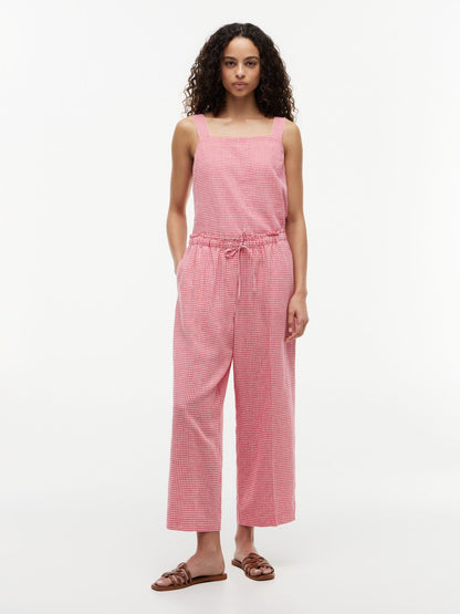 Tommy Hilfiger Gingham Linen-Blend Pull-On Pant