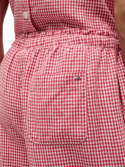 Tommy Hilfiger Gingham Linen-Blend Pull-On Pant