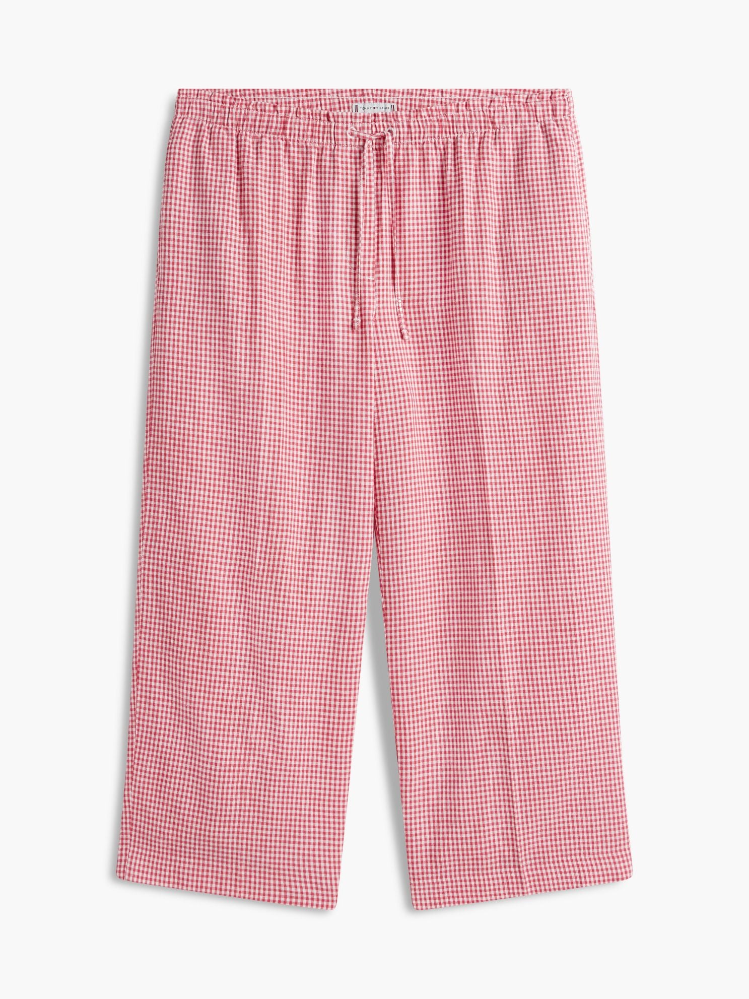 Tommy Hilfiger Gingham Linen-Blend Pull-On Pant