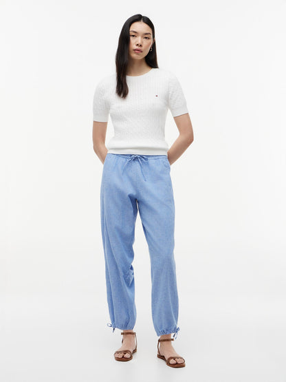 Tommy Hilfiger Linen-Cotton Blend Pull-On Pant