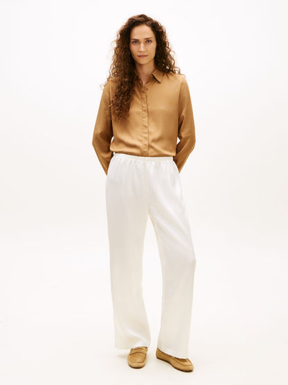 Tommy Hilfiger Stretch Satin Pull-On Wide-Leg Pant