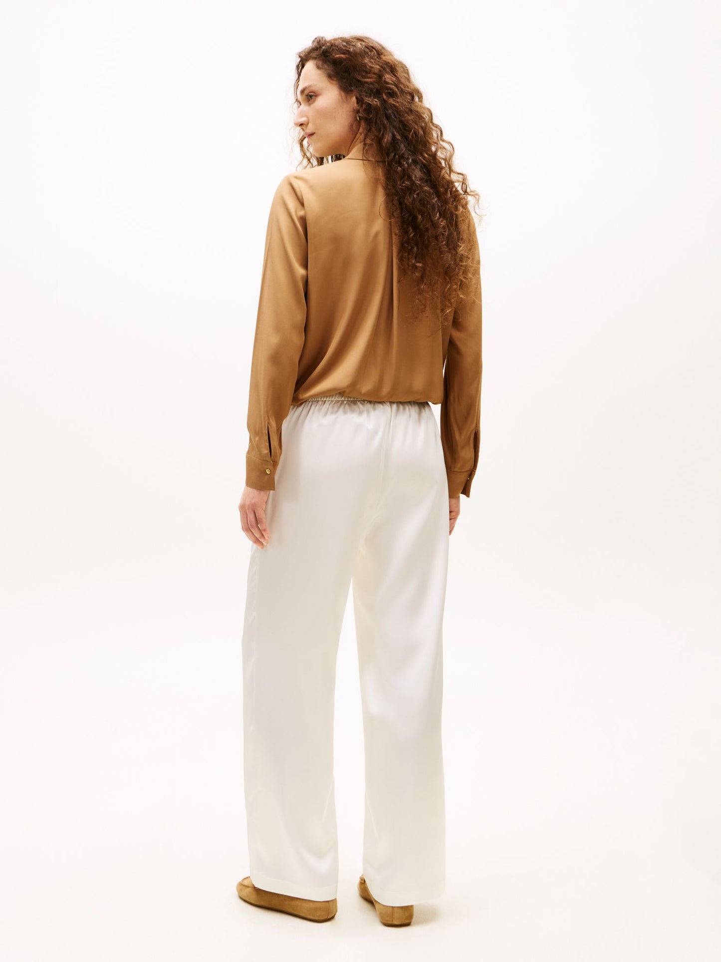 Tommy Hilfiger Stretch Satin Pull-On Wide-Leg Pant