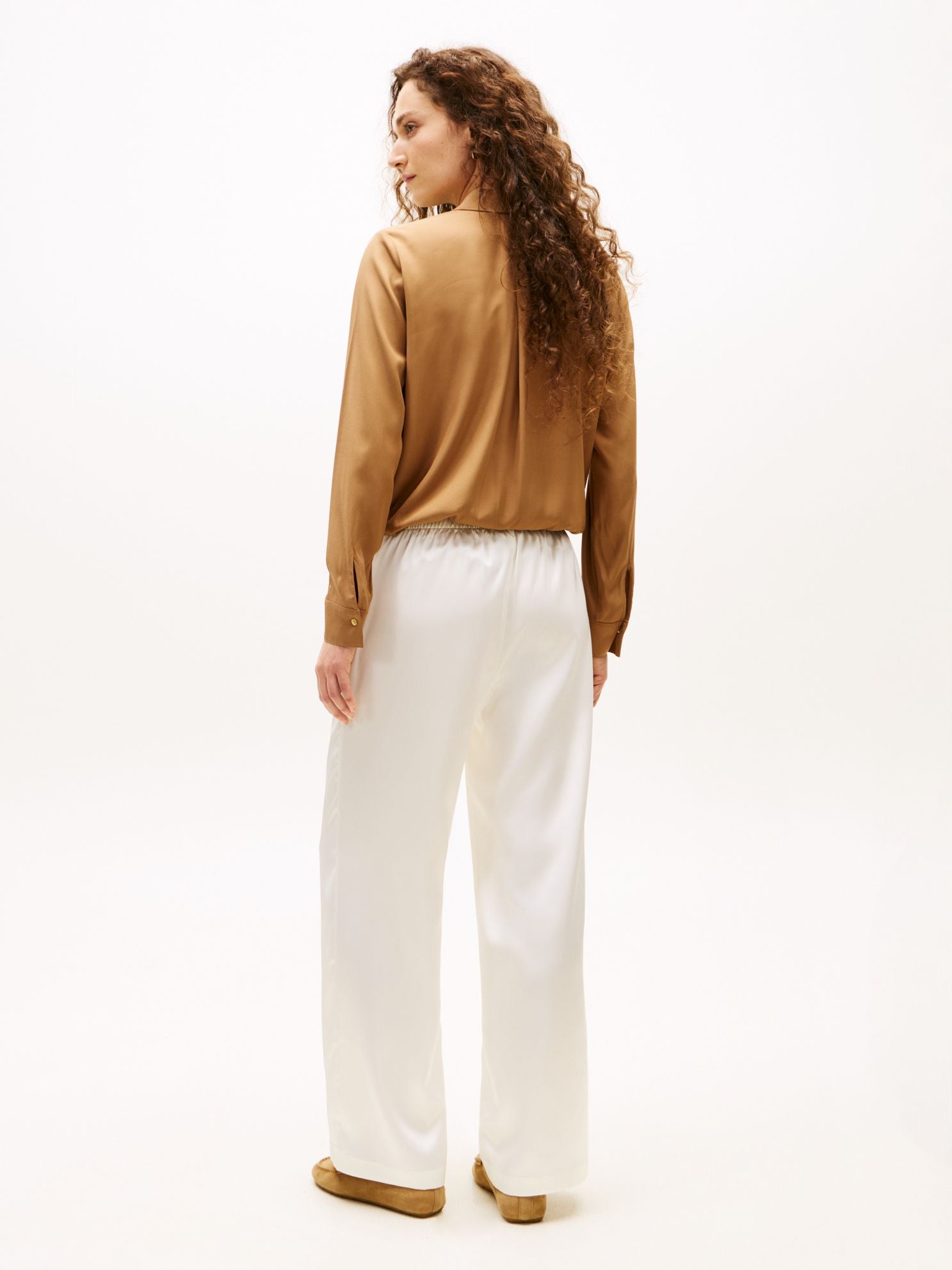 Tommy Hilfiger Stretch Satin Pull-On Wide-Leg Pant