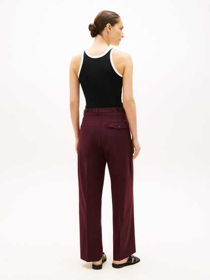 Tommy Hilfiger Wool-Blend Loose Straight Pant