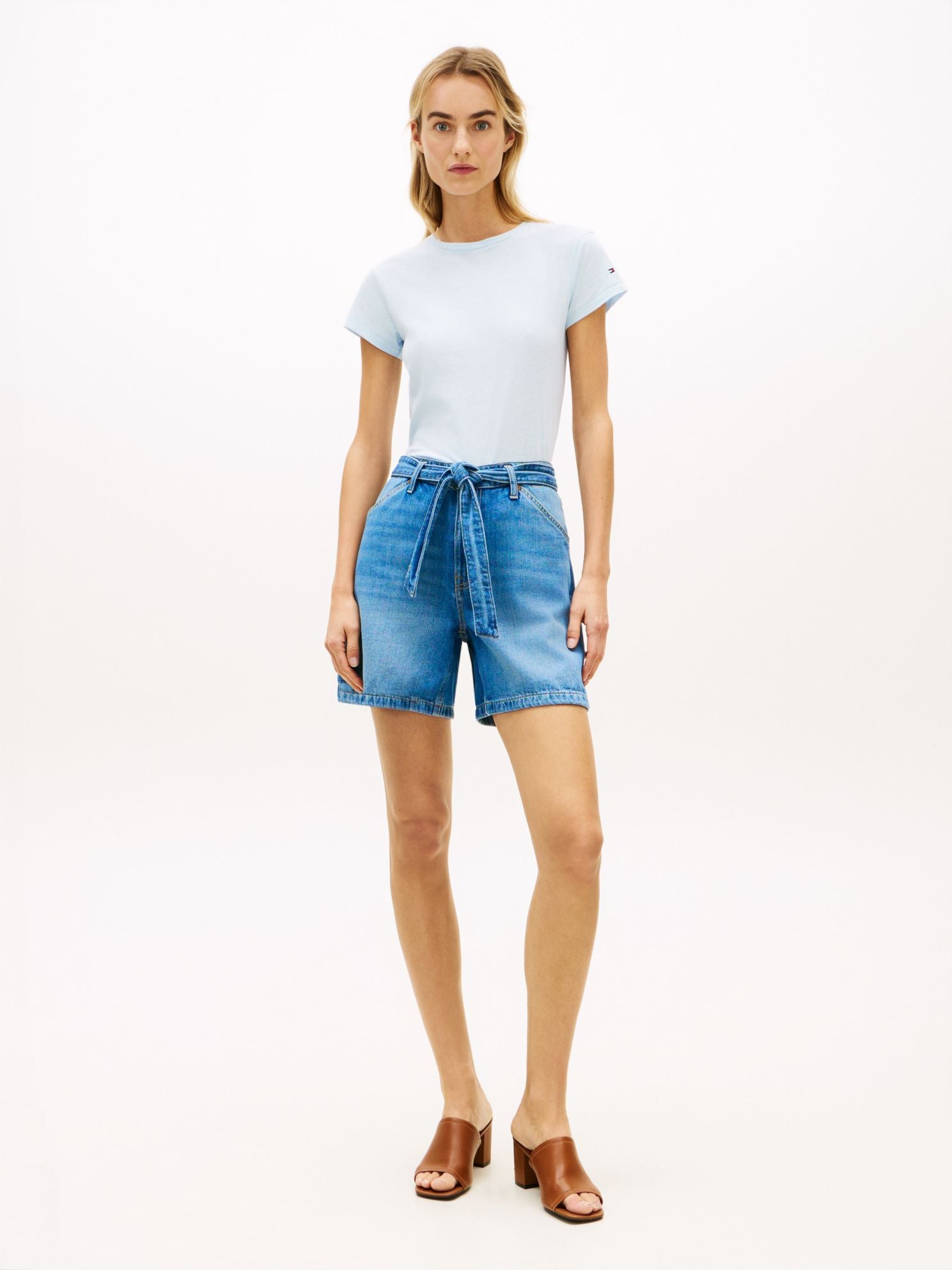 Tommy Hilfiger Belted High-Rise Denim Short