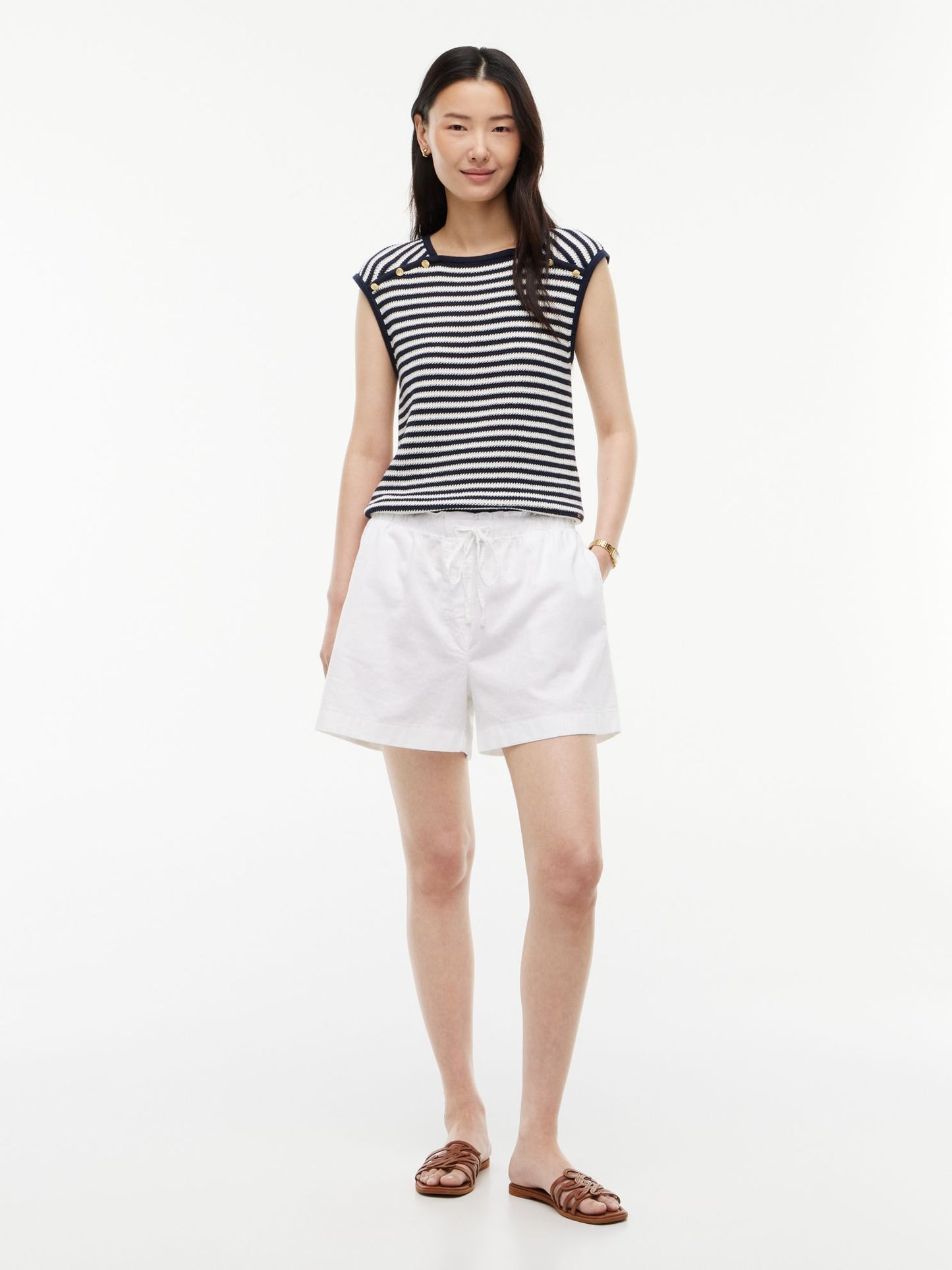 Tommy Hilfiger Linen-Cotton Blend Pull-On Short