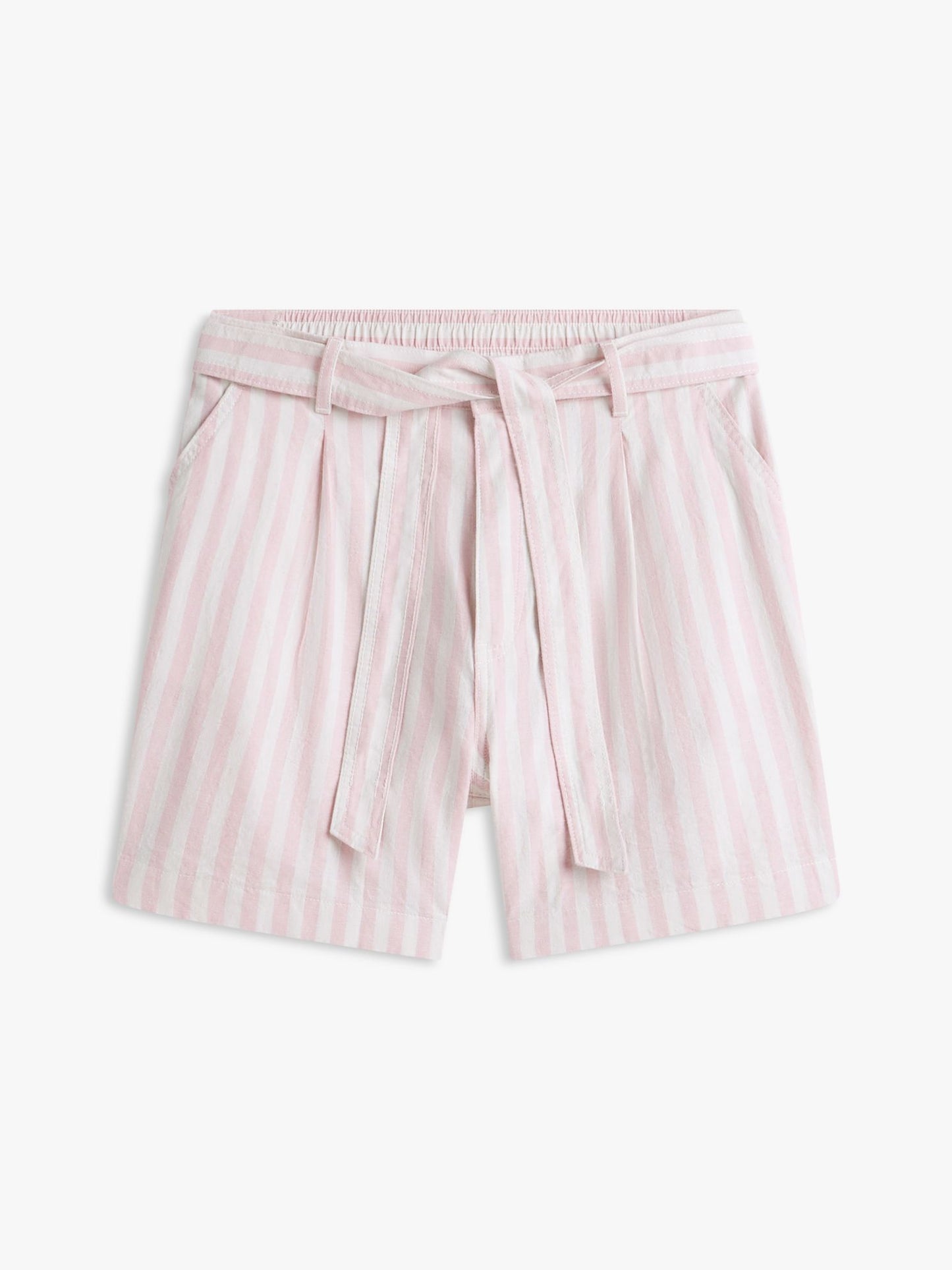 Tommy Hilfiger Belted Striped Linen-Blend Short