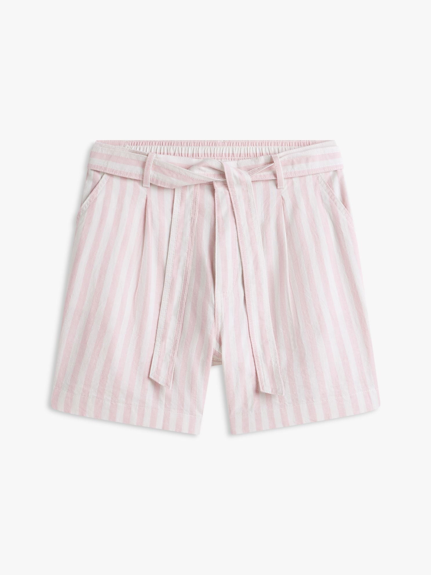 Tommy Hilfiger Belted Striped Linen-Blend Short