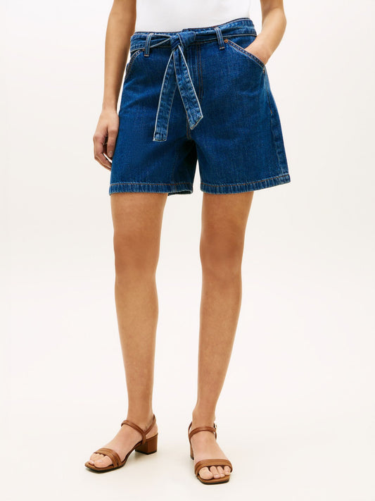 Tommy Hilfiger Belted High-Rise Denim Short