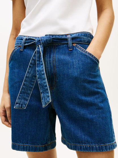 Tommy Hilfiger Belted High-Rise Denim Short