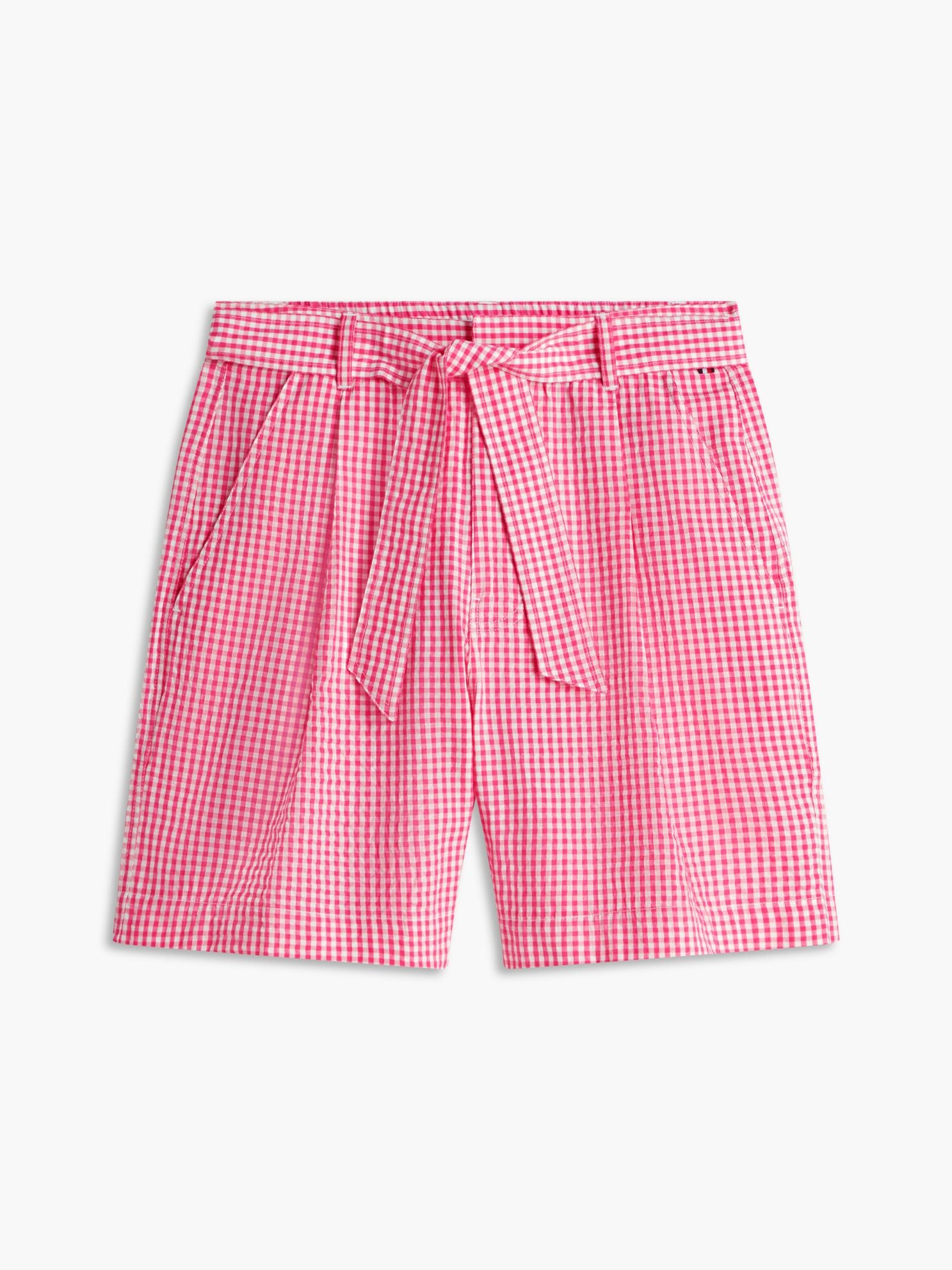 Tommy Hilfiger Belted Gingham Seersucker Short