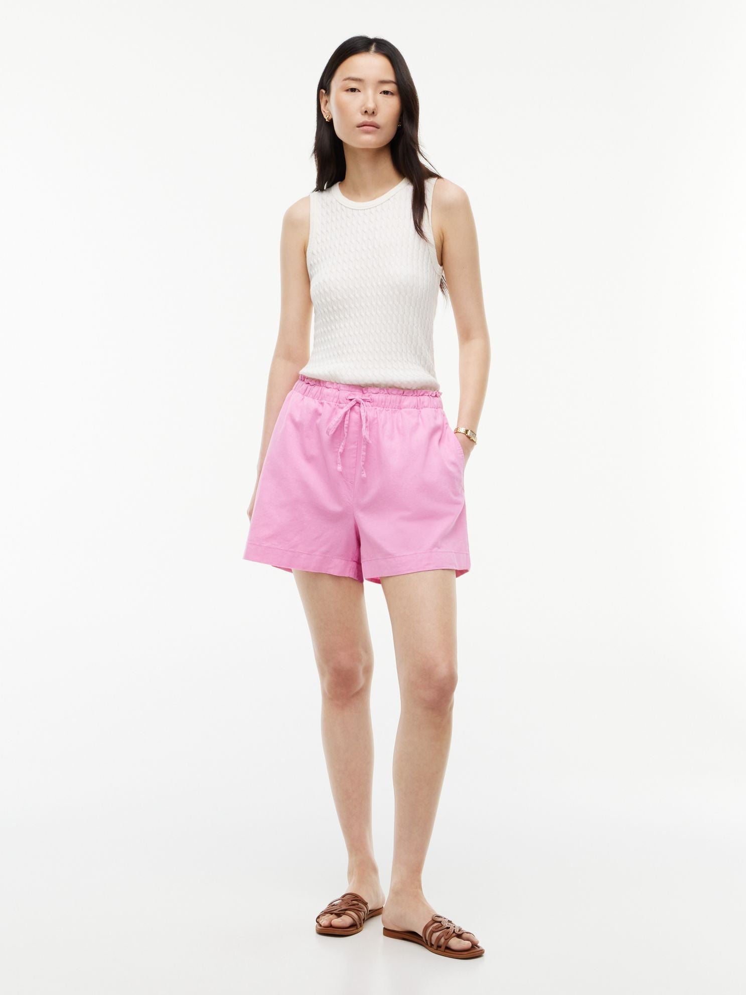 Tommy Hilfiger Linen-Cotton Blend Pull-On Short