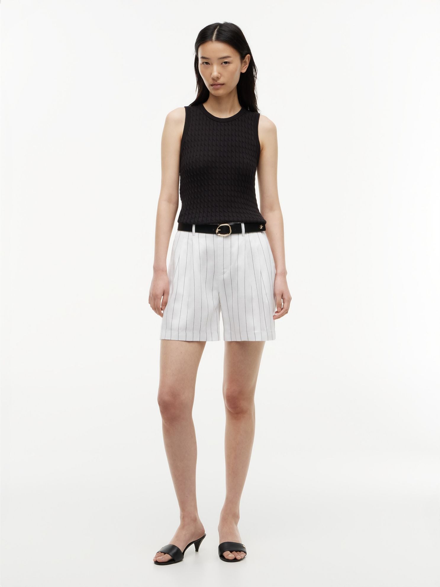 Tommy Hilfiger Pinstriped Pleated 5" Short