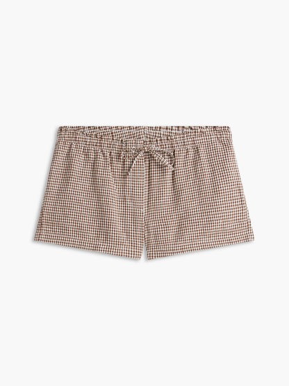 Tommy Hilfiger Gingham Linen-Blend Pull-On Short