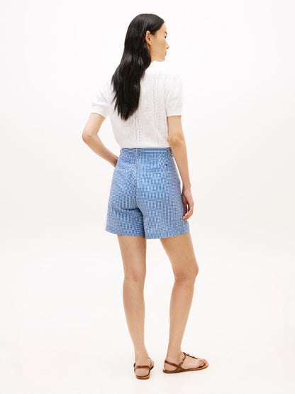 Tommy Hilfiger Belted Gingham Seersucker Short
