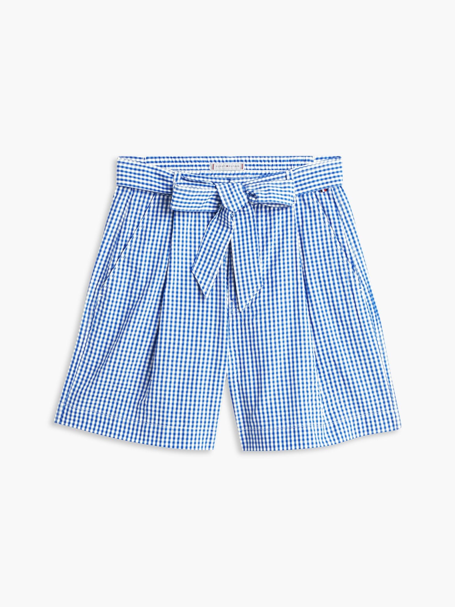 Tommy Hilfiger Belted Gingham Seersucker Short