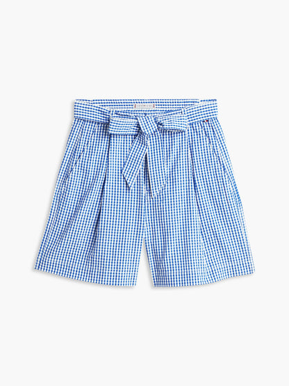 Tommy Hilfiger Belted Gingham Seersucker Short