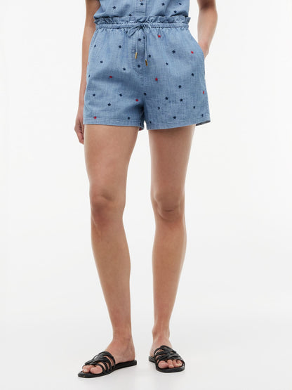 Tommy Hilfiger Allover Star Chambray Pull-On Short