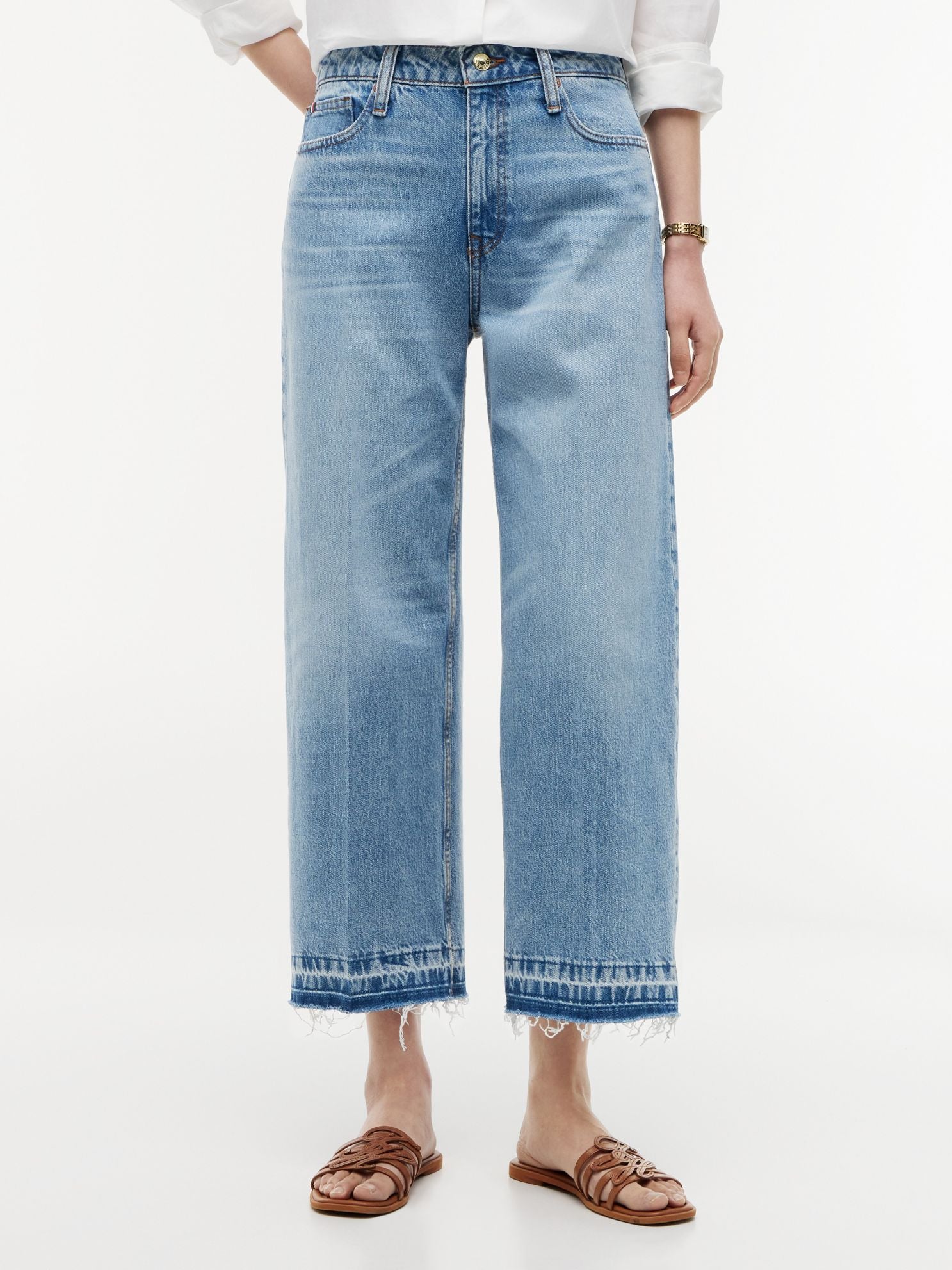 Tommy Hilfiger High-Rise Cropped Wide Leg Jean
