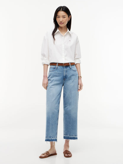 Tommy Hilfiger High-Rise Cropped Wide Leg Jean