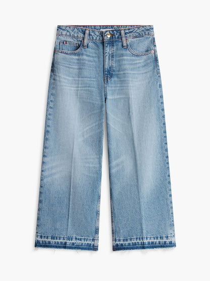 Tommy Hilfiger High-Rise Cropped Wide Leg Jean
