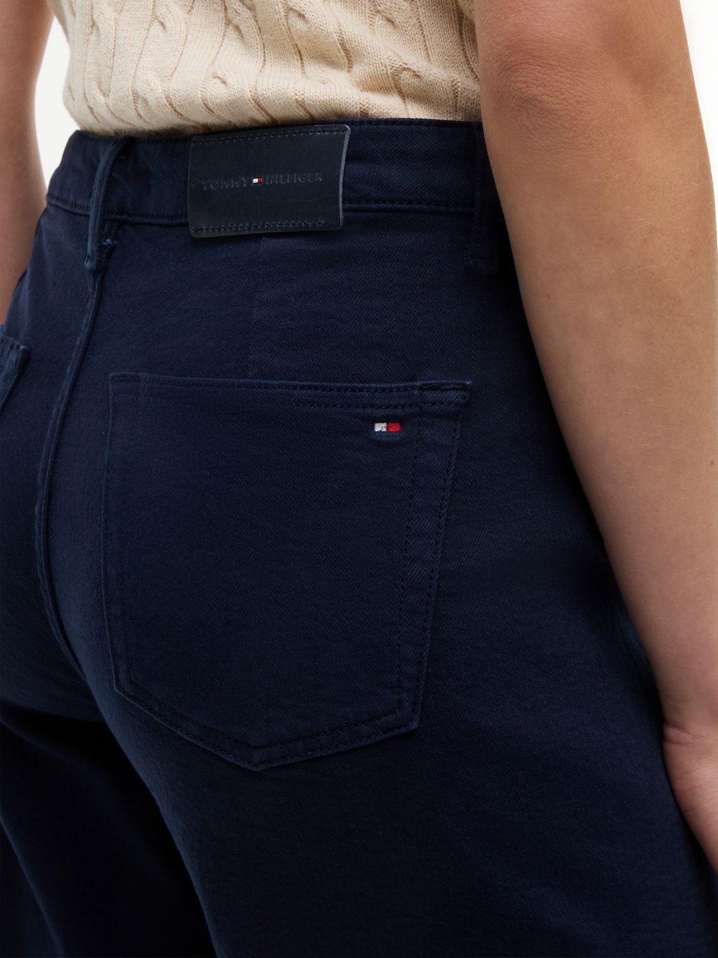 Tommy Hilfiger Stretch High-Rise Cropped Wide Leg Jean