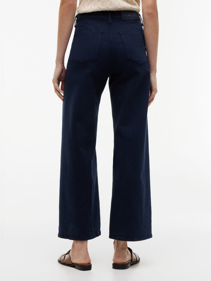 Tommy Hilfiger Stretch High-Rise Cropped Wide Leg Jean
