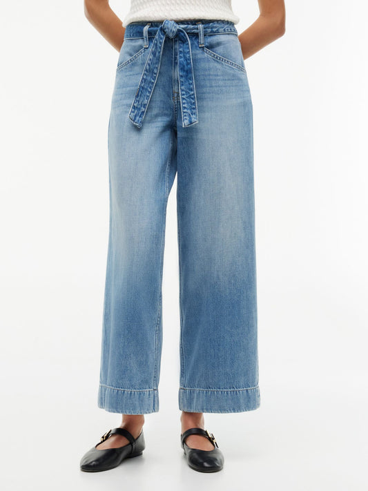 Tommy Hilfiger Belted High-Rise Wide Leg Jean
