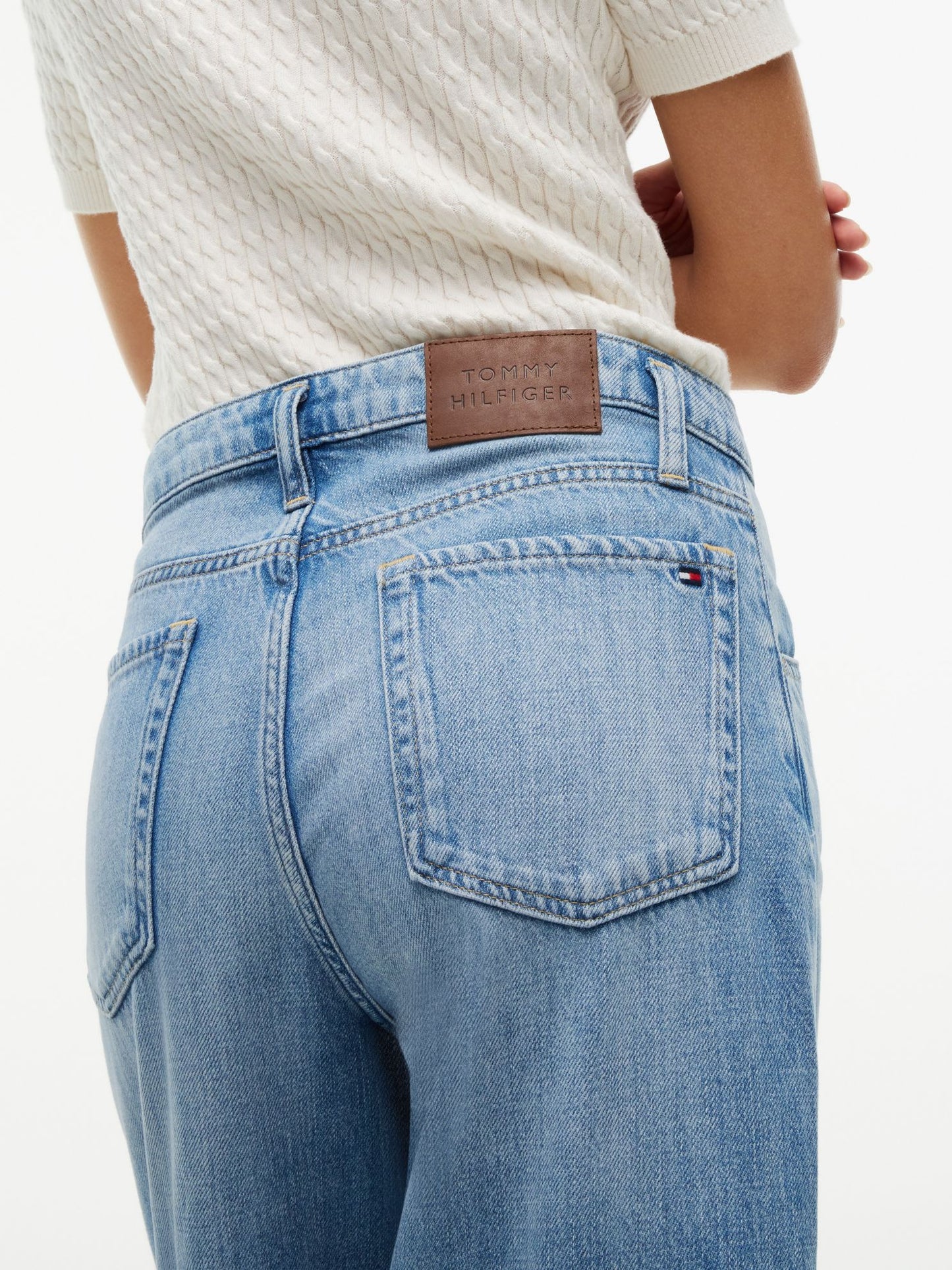 Tommy Hilfiger Belted High-Rise Wide Leg Jean