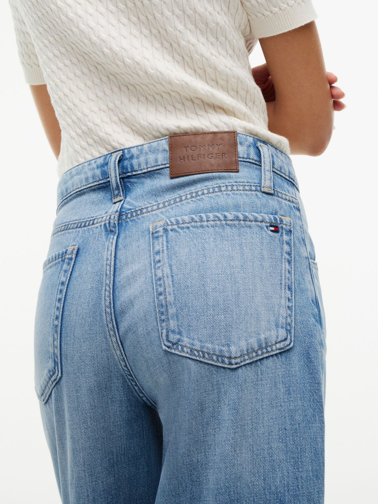 Tommy Hilfiger Belted High-Rise Wide Leg Jean