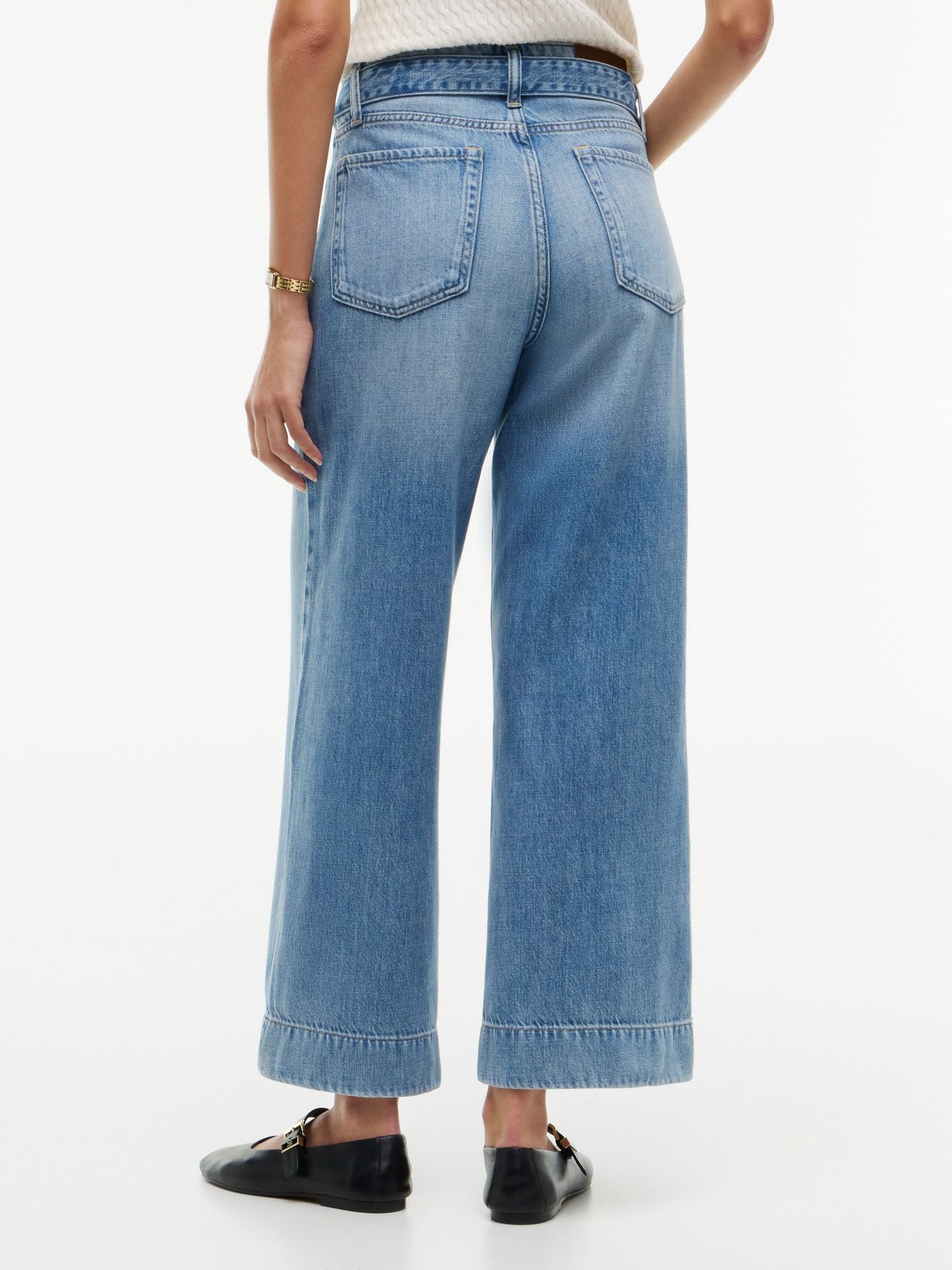 Tommy Hilfiger Belted High-Rise Wide Leg Jean