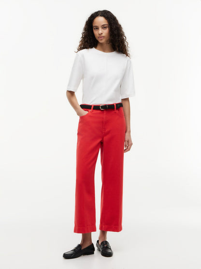Tommy Hilfiger High-Rise Cropped Wide Leg Jean