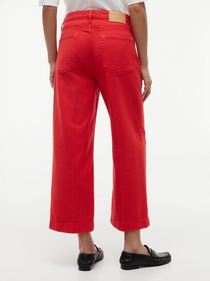 Tommy Hilfiger High-Rise Cropped Wide Leg Jean