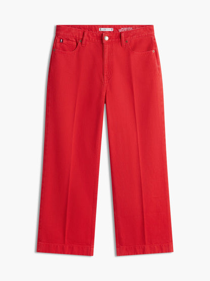 Tommy Hilfiger High-Rise Cropped Wide Leg Jean