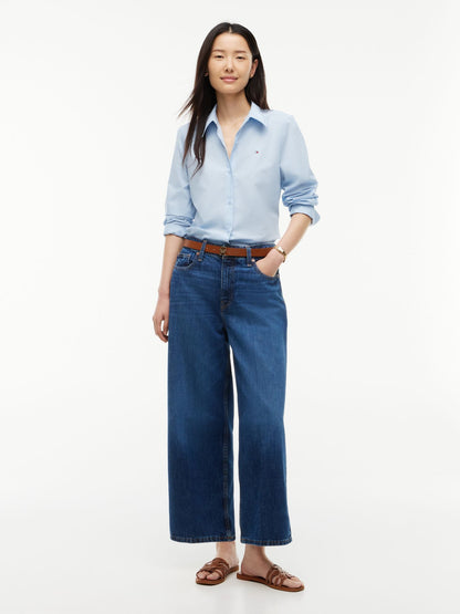 Tommy Hilfiger High-Rise Cropped Wide Leg Jean