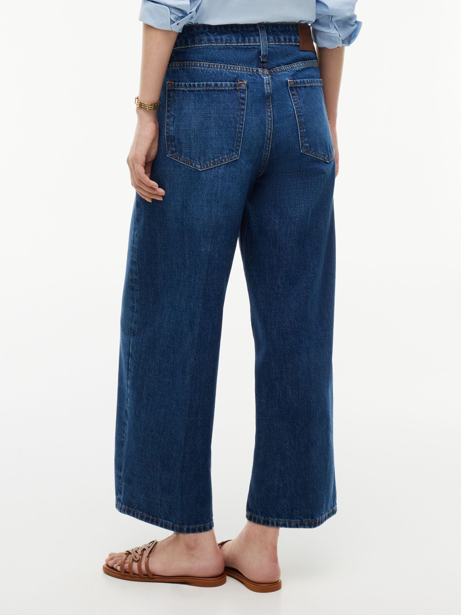 Tommy Hilfiger High-Rise Cropped Wide Leg Jean