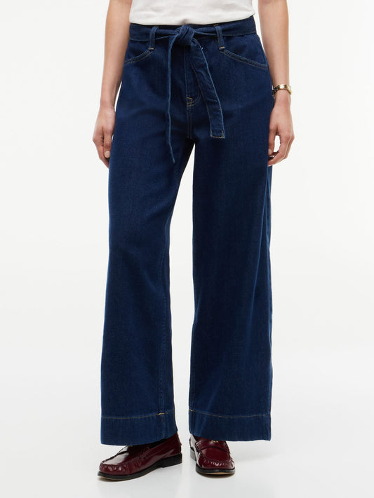 Tommy Hilfiger Belted High-Rise Wide Leg Jean