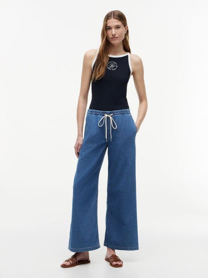 Tommy Hilfiger Mid-Rise Wide Leg Pull-On Jean
