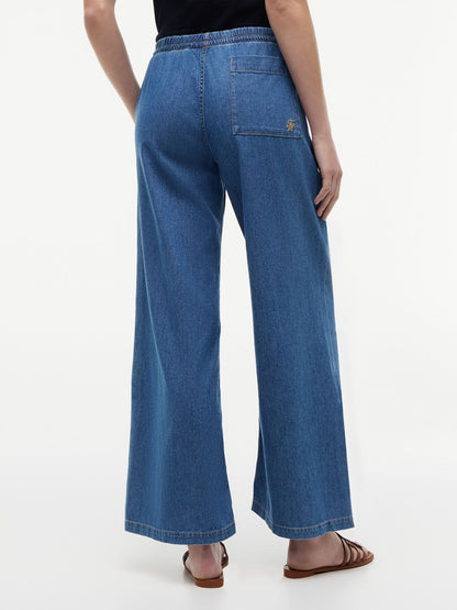 Tommy Hilfiger Mid-Rise Wide Leg Pull-On Jean