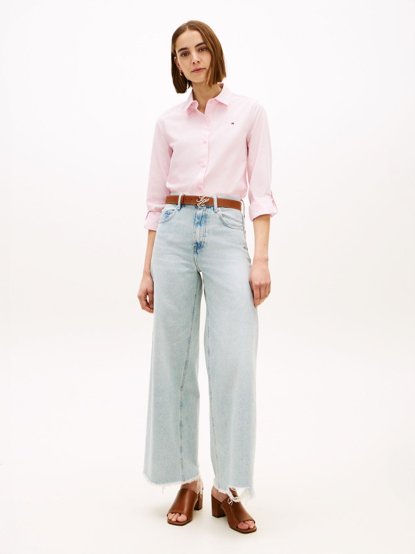 Tommy Hilfiger Raw Hem High-Rise Wide Leg Jean