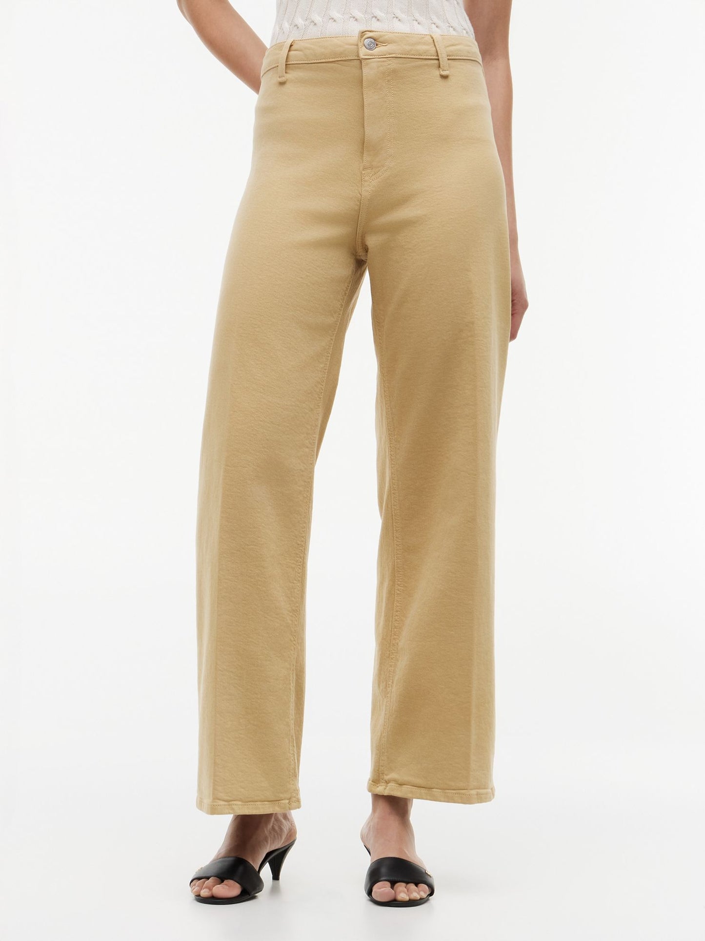 Tommy Hilfiger Stretch High-Rise Cropped Wide Leg Jean