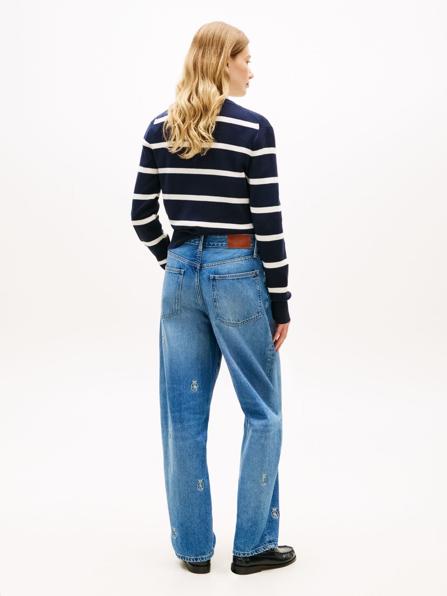 Tommy Hilfiger Allover Crest Mid-Rise Barrel Jean