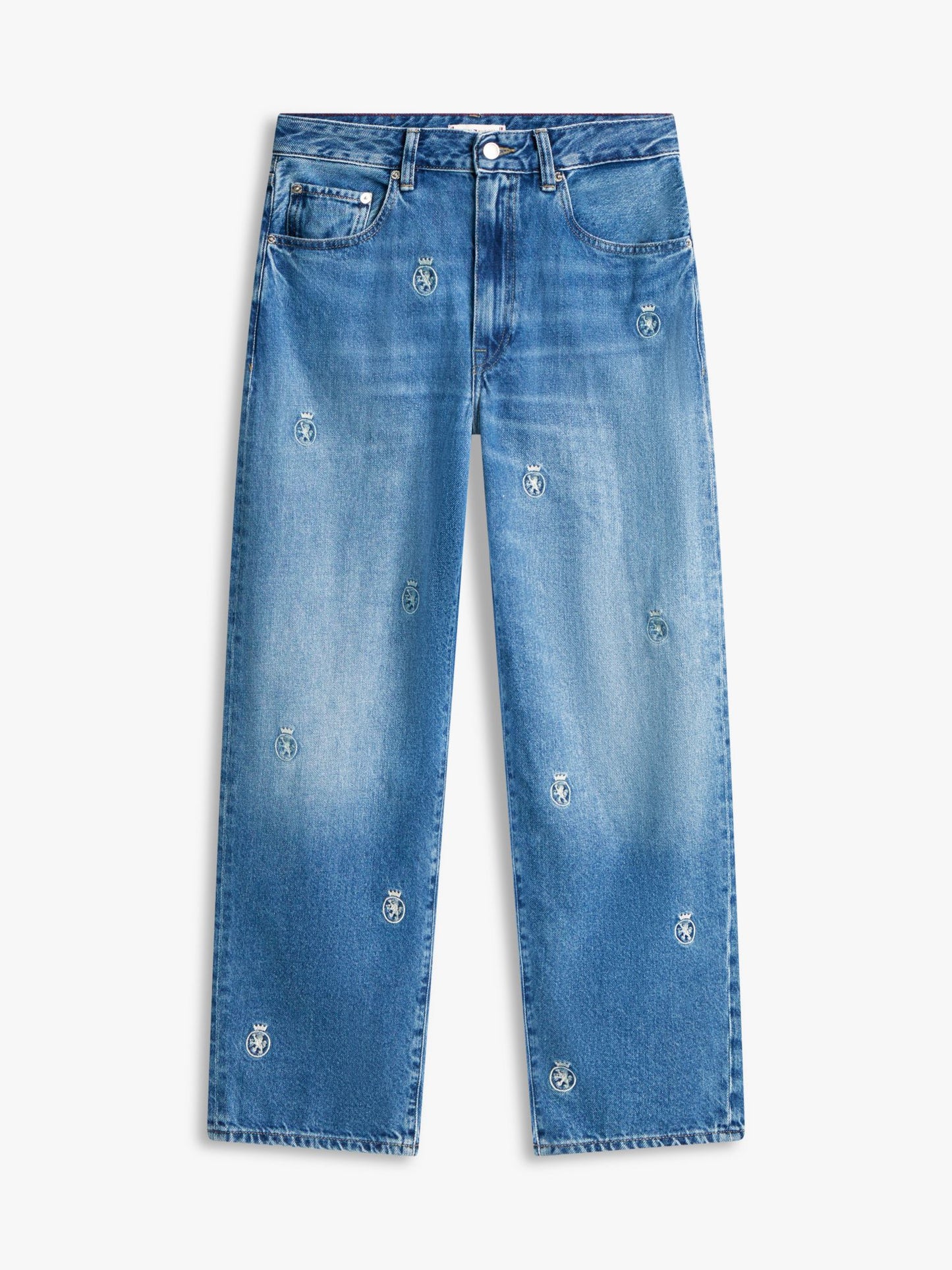 Tommy Hilfiger Allover Crest Mid-Rise Barrel Jean
