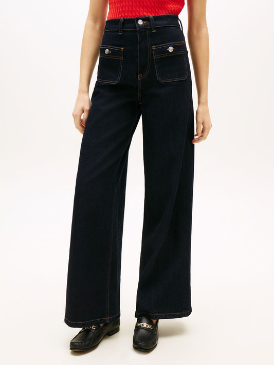 Tommy Hilfiger High-Rise Stretch Wide Leg Utility Jean