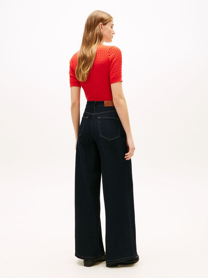 Tommy Hilfiger High-Rise Stretch Wide Leg Utility Jean