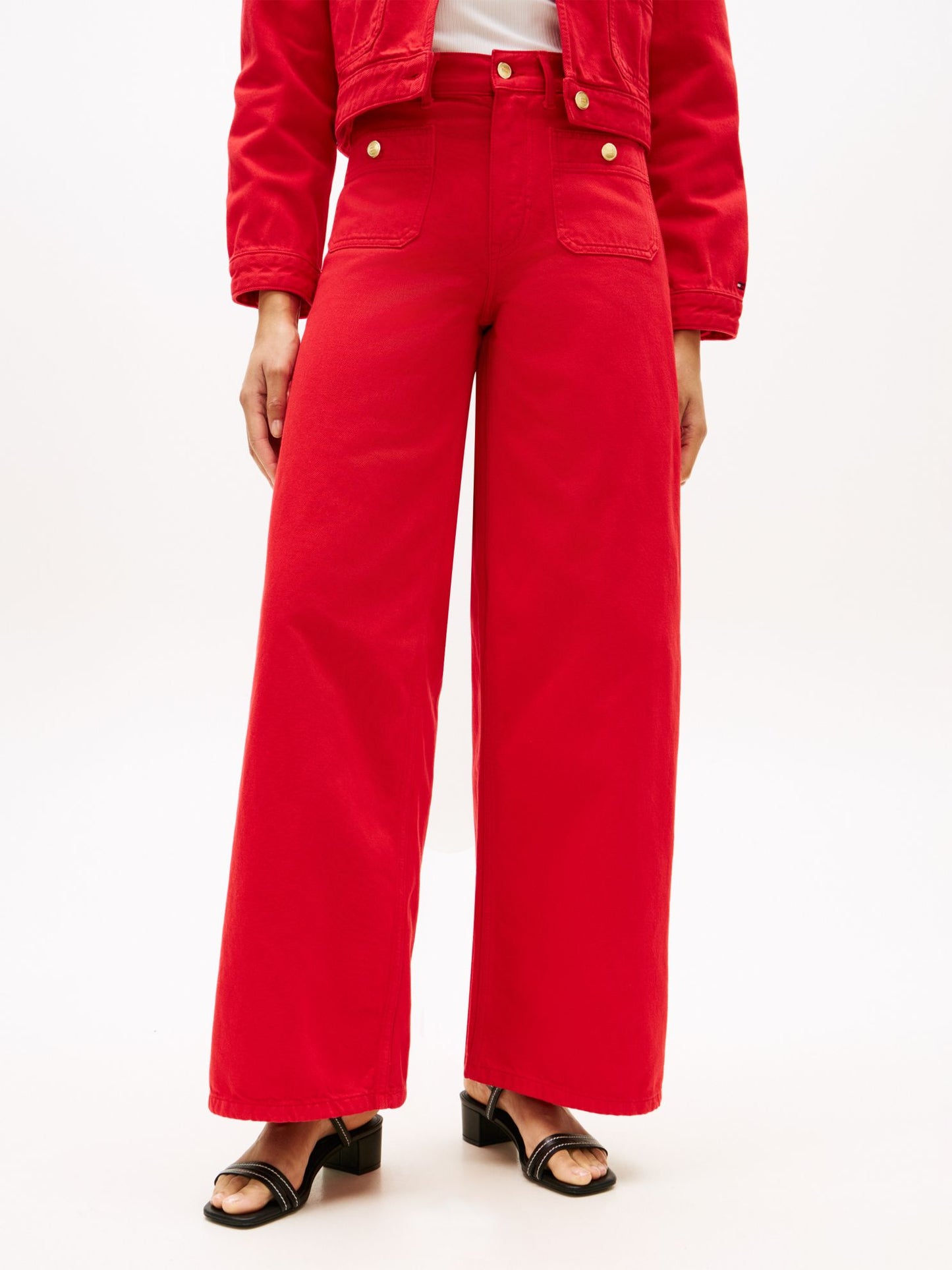 Tommy Hilfiger Raw Hem High-Rise Wide Leg Jean