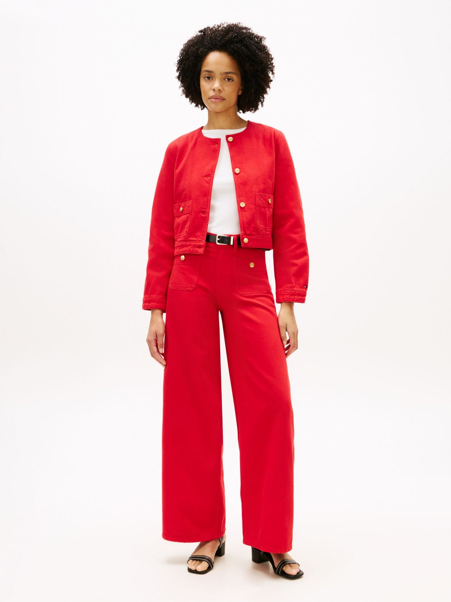 Tommy Hilfiger Raw Hem High-Rise Wide Leg Jean