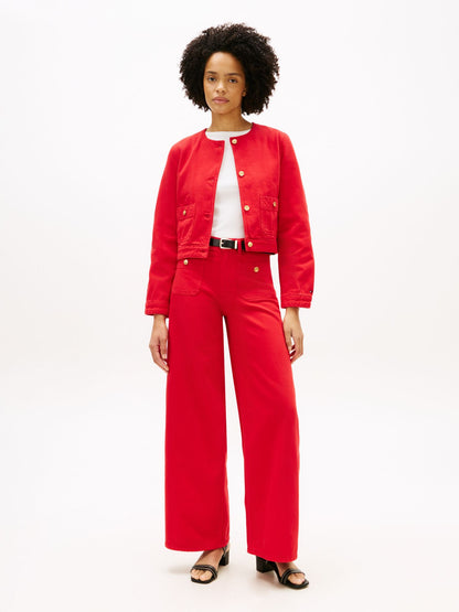 Tommy Hilfiger Raw Hem High-Rise Wide Leg Jean