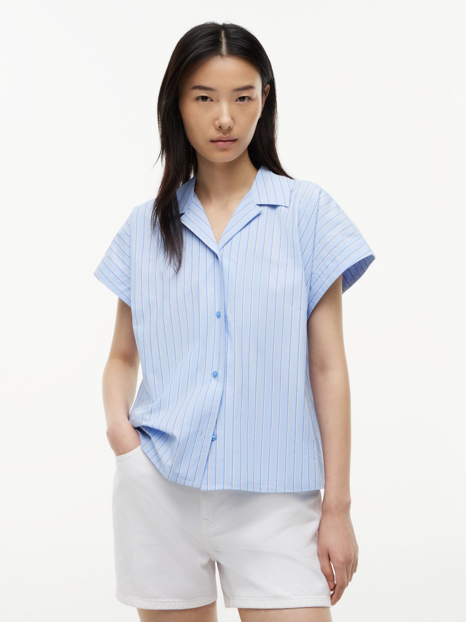 Tommy Hilfiger Striped Poplin Camp Shirt